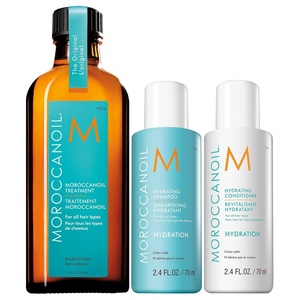 Moroccanoil Feuchtigkeitsspendender Shampoo und Conditioner 70ml mit Behandlung 100ml