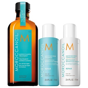 Moroccanoil Moisture Regenerierendes Shampoo und Conditioner 70ml mit Behandlung 100ml
